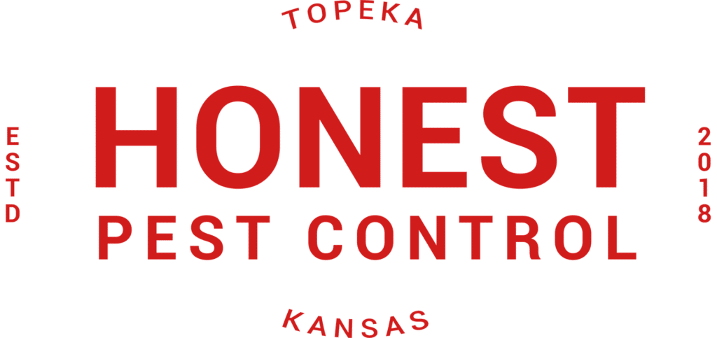 A logo for Honest Pest Control in Topeka, KS.