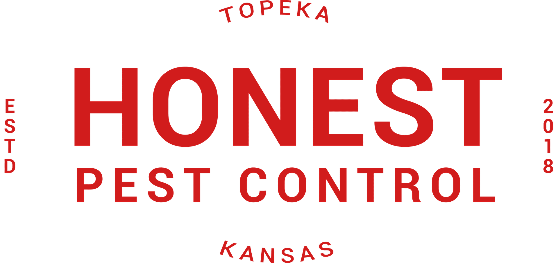 A logo for Honest Pest Control in Topeka, KS.